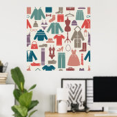 Trendy Mode Patroon Stijlvolle kleding Grafische Poster (Thuiskantoor)