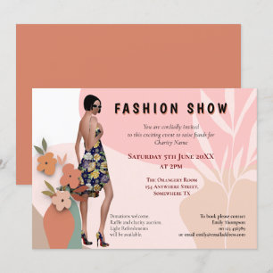 Trendy Mode Show Event Abstracte Vormen Model Kaart
