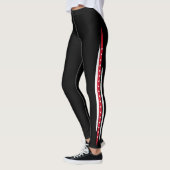 Trendy Mode Side Stripe Red White Stippen Leggings (Links)