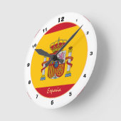 Trendy mode Spaanse vlag/ontwerpklok Ronde Klok (Hoek)