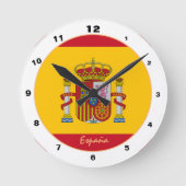 Trendy mode Spaanse vlag/ontwerpklok Ronde Klok (Voorkant)