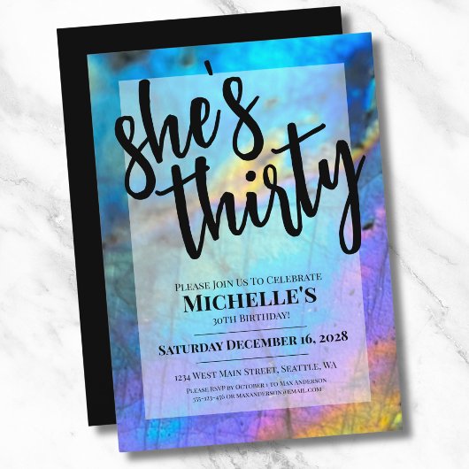 Trendy Modern 30ste verjaardagsfeest Kaart