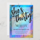 Trendy Modern 30ste verjaardagsfeest Kaart (Voorkant)