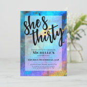 Trendy Modern 30ste verjaardagsfeest Kaart (Staand voorkant)