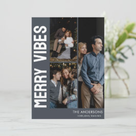 Trendy Modern 3 foto vrolijke vibes Feestdagenkaart