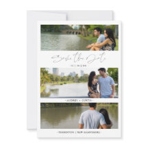 Trendy Modern 3 Wedding Engagement Photos Collage