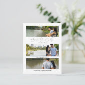 Trendy Modern 3 Wedding Engagement Photos Collage Briefkaart (Staand voorkant)
