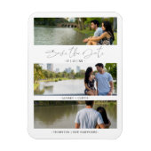 Trendy Modern 3 Wedding Engagement Photos Collage Magneet (Verticaal)