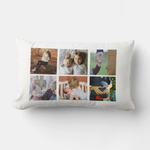 Trendy Modern 6 Family Photo Collage Kussen
