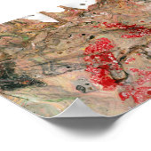 Trendy Modern Abstract Art Black Red Brown Green Poster (Hoek)