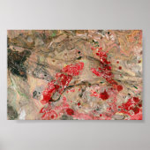 Trendy Modern Abstract Art Black Red Brown Green Poster (Voorkant)