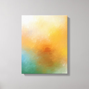 Trendy Modern Abstract Artwork Red Yellow Blue Canvas Afdruk