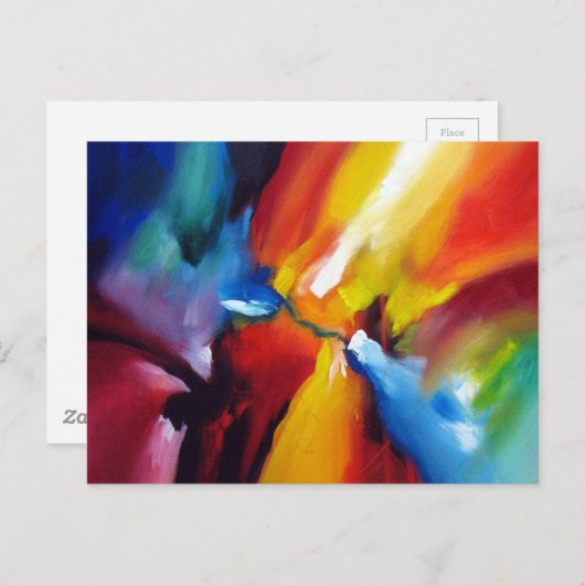 Trendy Modern Abstract expressionisme schilderen Briefkaart (Voorkant / Achterkant)