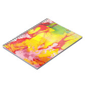 Trendy modern Abstract geel rood personaliseren Notitieboek (Linkerzijde)