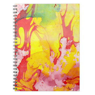Trendy modern Abstract geel rood personaliseren Notitieboek