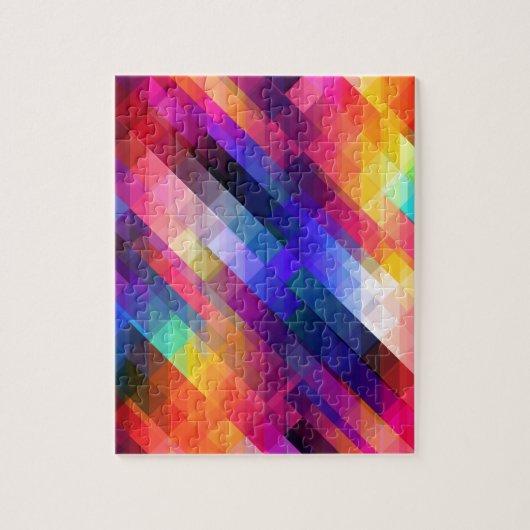 Trendy Modern Abstract Kleurrijk Geometrisch Patro Legpuzzel (Verticaal)