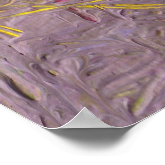 Trendy Modern Abstract Kunstroze Geel Groen Poster (Hoek)