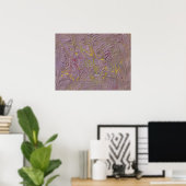 Trendy Modern Abstract Kunstroze Geel Groen Poster (Thuiskantoor)