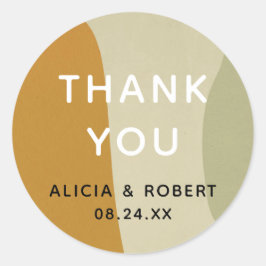 Trendy Modern Abstract Minimalistisch Eenvoudig Fa Ronde Sticker