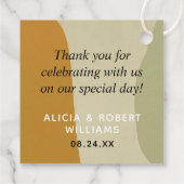 Trendy Modern Abstract Monogram Minimalistisch Een Bedankjes Labels (Achterkant)