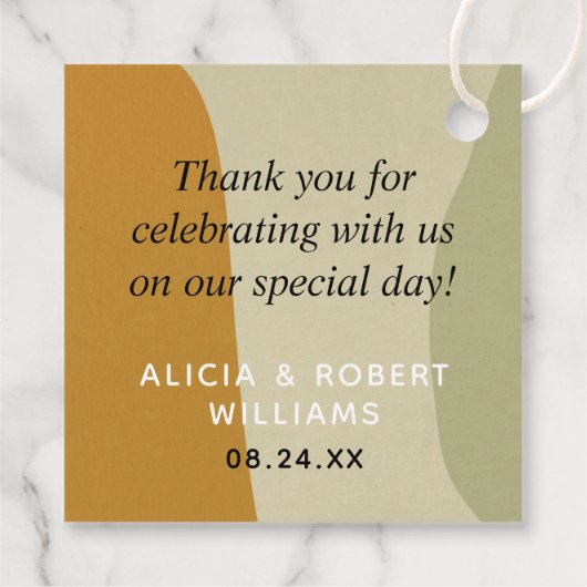 Trendy Modern Abstract Monogram Minimalistisch Een Bedankjes Labels (Achterkant)