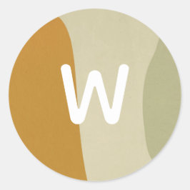 Trendy Modern Abstract Monogram Minimalistisch Een Ronde Sticker