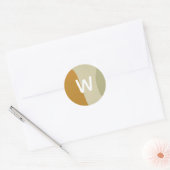 Trendy Modern Abstract Monogram Minimalistisch Een Ronde Sticker (Envelop)
