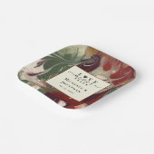 Trendy Modern Abstract Rood Groen Bruiloft Papieren Bordje (Gebogen)