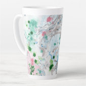 Trendy Modern Abstract Roze Blauw Wit Latte Mok (Linkerhoek)