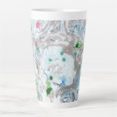 Trendy Modern Abstract Roze Blauw Wit Latte Mok (Voorkant)