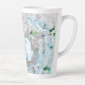 Trendy Modern Abstract Roze Blauw Wit Latte Mok (Rechts)