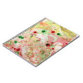 Trendy Modern Abstract Roze Rood Geel Groen Notitieboek (Linkerzijde)
