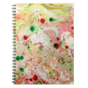 Trendy Modern Abstract Roze Rood Geel Groen Notitieboek
