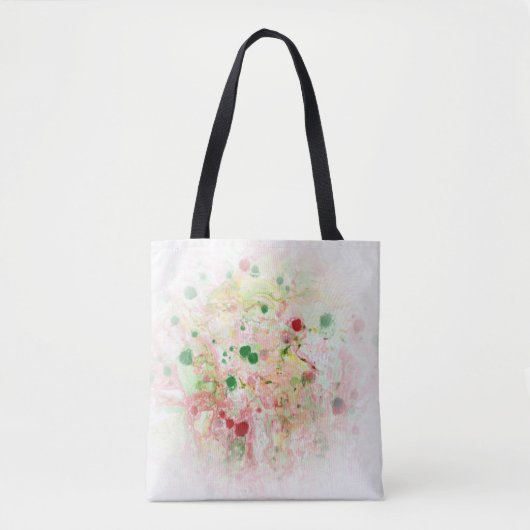 Trendy Modern Abstract Roze Rood Geel Groen Tote Bag (Voorkant)