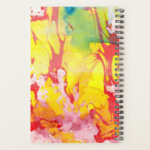 Trendy Modern Abstract Yellow Red Blue Paars Planner (Achterkant)