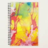 Trendy Modern Abstract Yellow Red Blue Paars Planner (Voorkant)