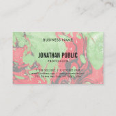 Trendy Modern Abstracte Art Elegant Red Green Visitekaartje (Achterkant)