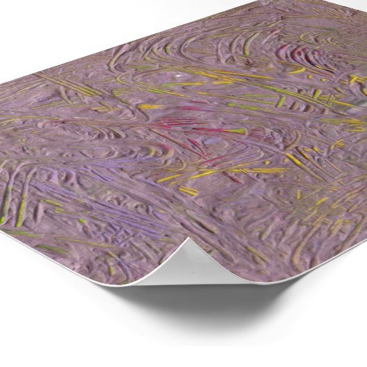 Trendy Modern Abstracte Art Roze Gele Groene Faux Poster (Hoek)