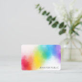 Trendy Modern Abstracte Rainbow Colors Sjabloon Visitekaartje (Staand voorkant)
