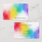 Trendy Modern Abstracte Rainbow Colors Sjabloon Visitekaartje (Voorkant / Achterkant)
