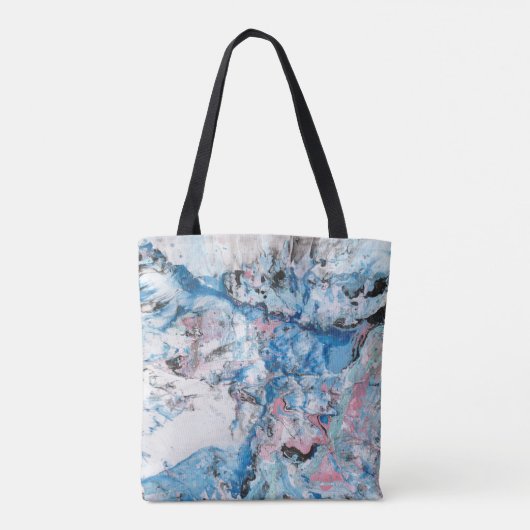 Trendy Modern Abstracte roze blauwe Sjabloon Tote Bag (Achterkant)