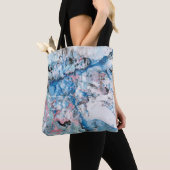 Trendy Modern Abstracte roze blauwe Sjabloon Tote Bag (Dichtbij)