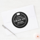 Trendy Modern Afstuderen felicitaties Ronde Sticker (Envelop)