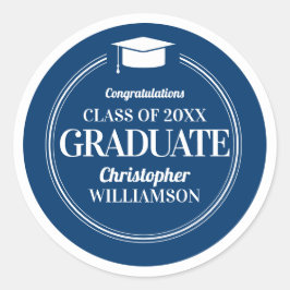 Trendy Modern Afstuderen felicitaties Ronde Sticker