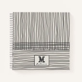 Trendy modern art lines Abstract minimal Monogram Notitieboek (Voorkant)