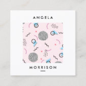 Trendy Modern Artist Designer Pink Vierkante Visitekaartje (Voorkant)