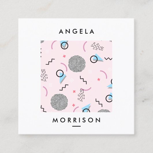 Trendy Modern Artist Designer Pink Vierkante Visitekaartje (Voorkant)
