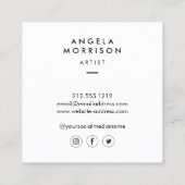 Trendy Modern Artist Designer Pink Vierkante Visitekaartje (Achterkant)