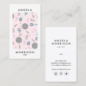 Trendy Modern Artist Designer Pink Visitekaartje (Voorkant / Achterkant)