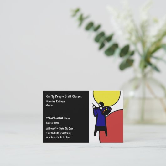Trendy Modern Arts and Crafts Visitekaartje Design (Staand voorkant)